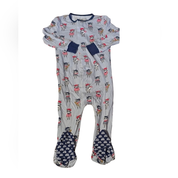 Magnetic Me Gray and Red Footie Pajama Dogs 12-18 Months - Picture 1 of 4